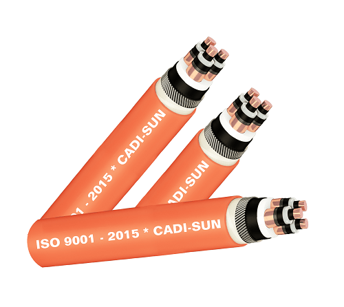 Cáp 3 lõi, màn chắn băng đồng, giáp sợi thép 8.7/15(17.5)kV