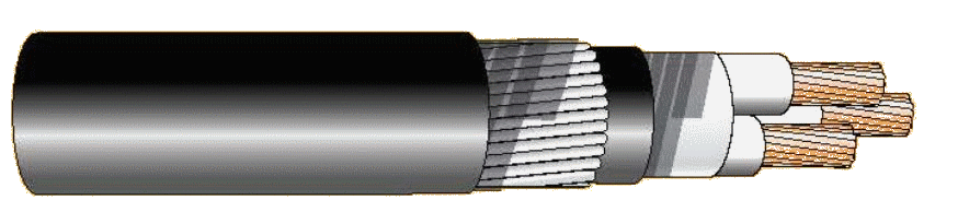 Cáp chống bén cháy theo IEC 60332-3-22, 0.6/1(1.2)kV, ruột đồng, 3 lõi, cách điện XLPE, giáp sợi thép mạ kẽm (hoặc giáp 2 lớp băng thép)