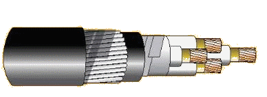 Cáp chống cháy theo BS 6387, 0.6/1(1.2)kV, ruột đồng, 4 lõi, cách điện XLPE, giáp sợi thép mạ kẽm (hoặc giáp hai lớp băng thép)