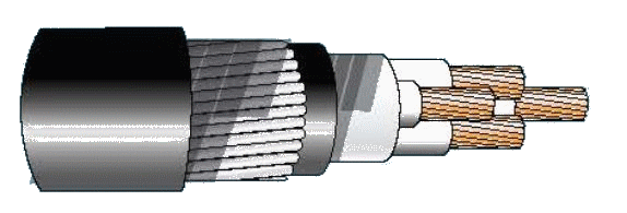 Cáp chống bén cháy theo IEC 60332-1, 0.6/1(1.2)kV, ruột đồng, 4 lõi, cách điện XLPE, giáp sợi thép mạ kẽm (hoặc giáp 2 lớp băng thép)
